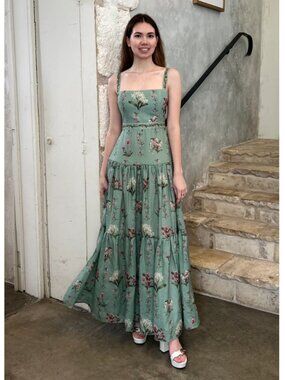 Agua by Agua Bendita Lima Orchid Floral-Print Linen Maxi Dress